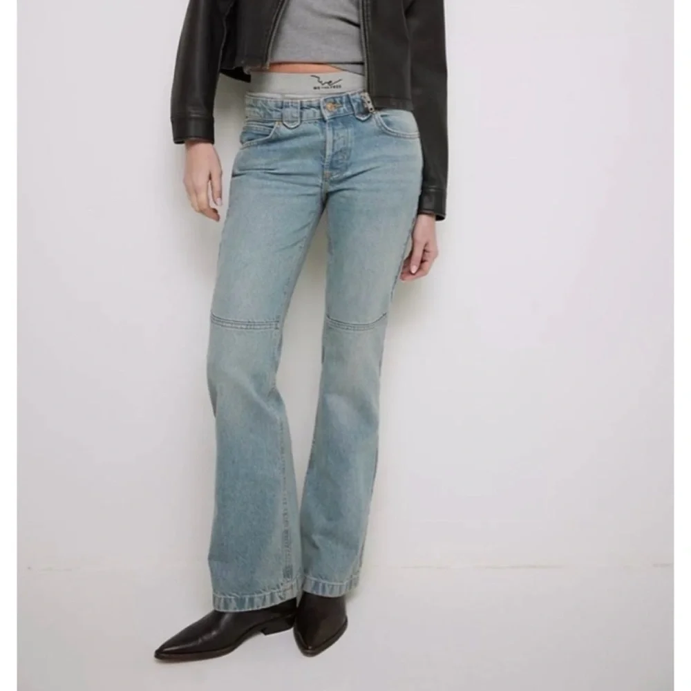 NWT Free People We The Free Flora Low-Rise Bootcut Jeans Kismet Blue 26
